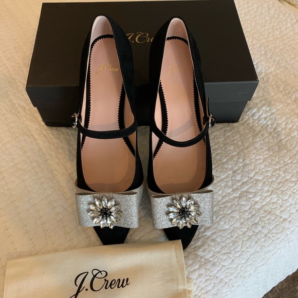 NWT J. Crew Velvet Marina Mary Janes Size 9.5 - Picture 4 of 8